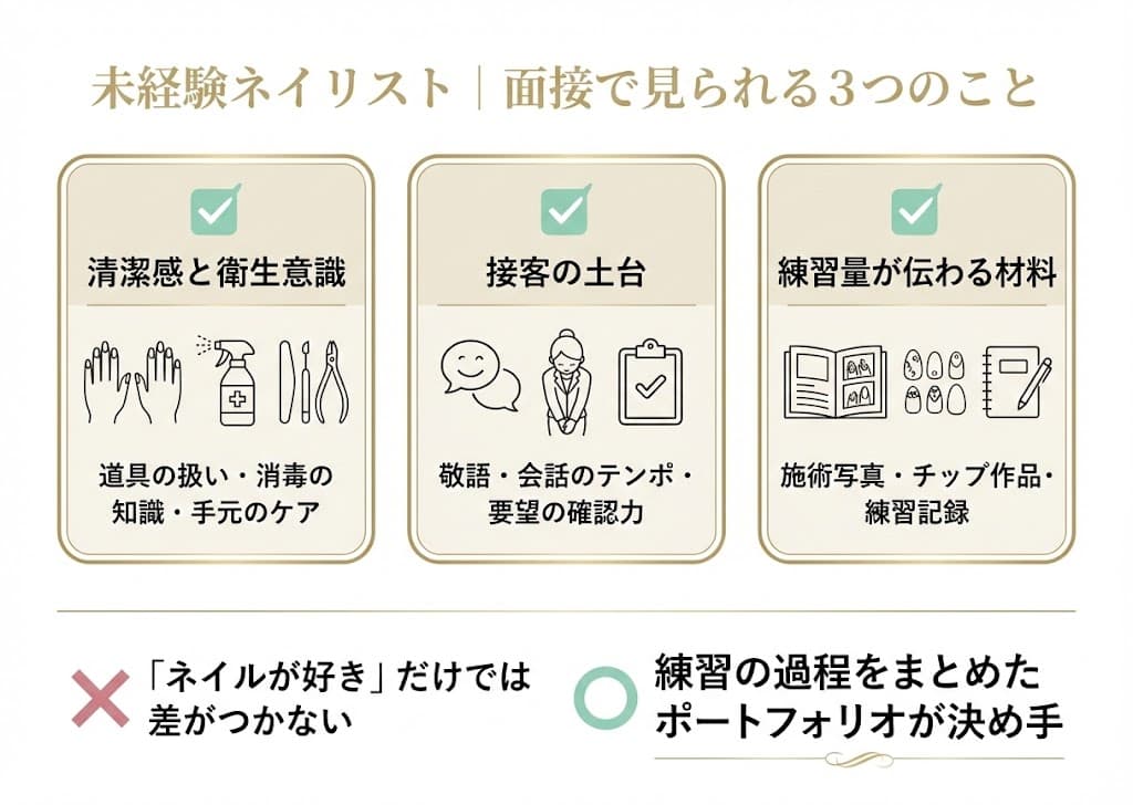 未経験採用で見られる3つのポイント