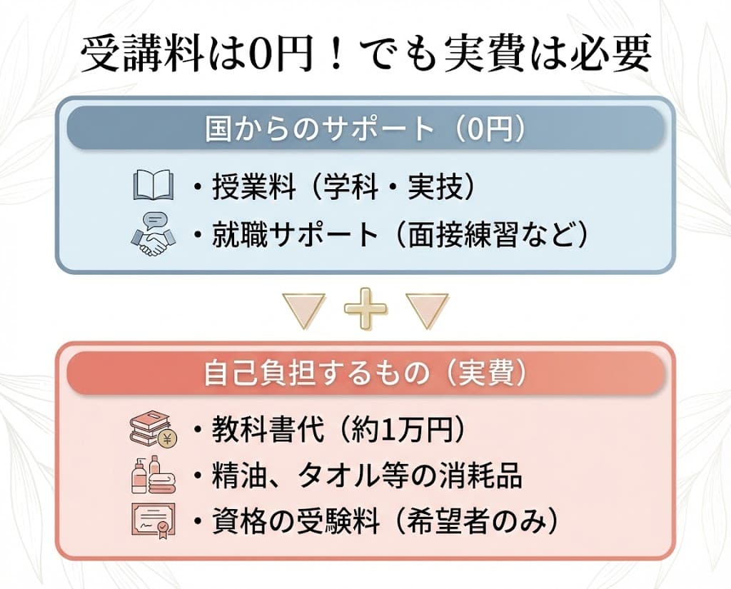 アロマテラピー受講料は無料でも実費は必要