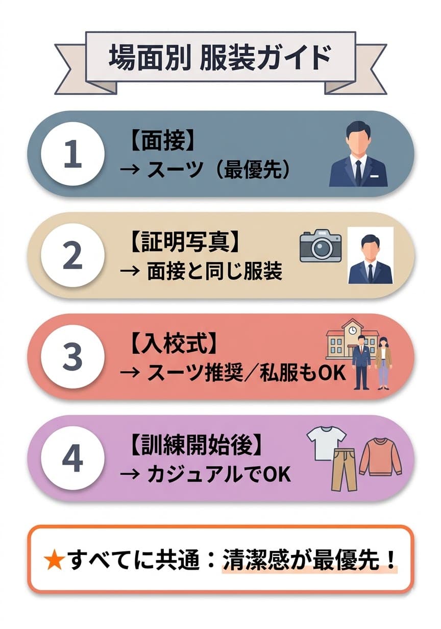 場面別・服装早見表