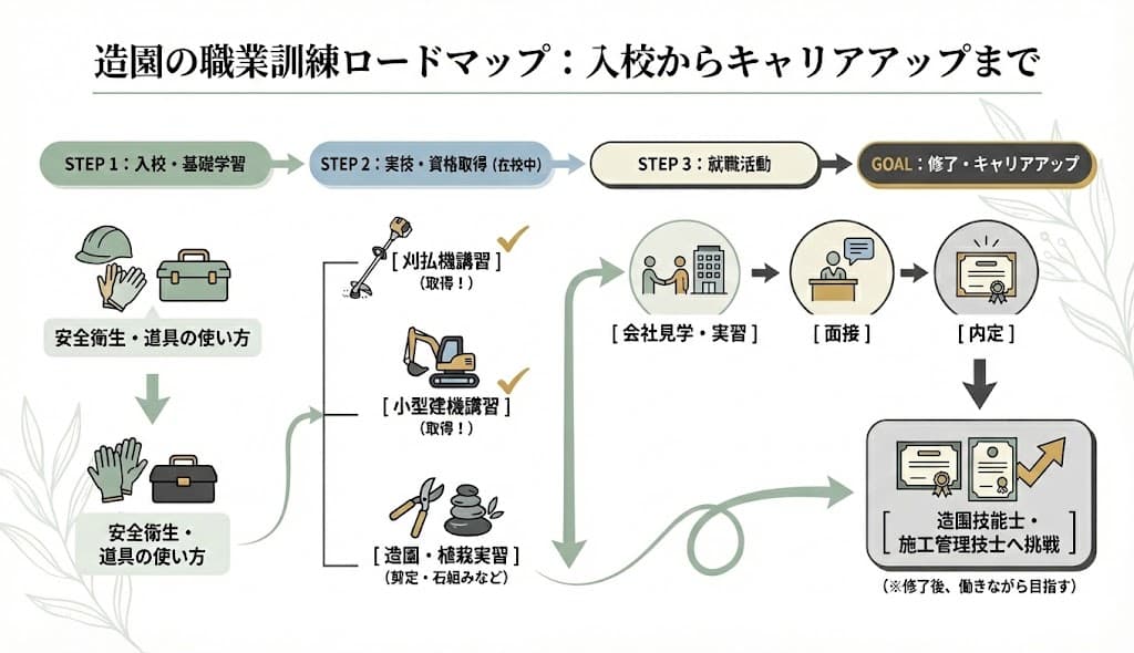 造園訓練のロードマップ