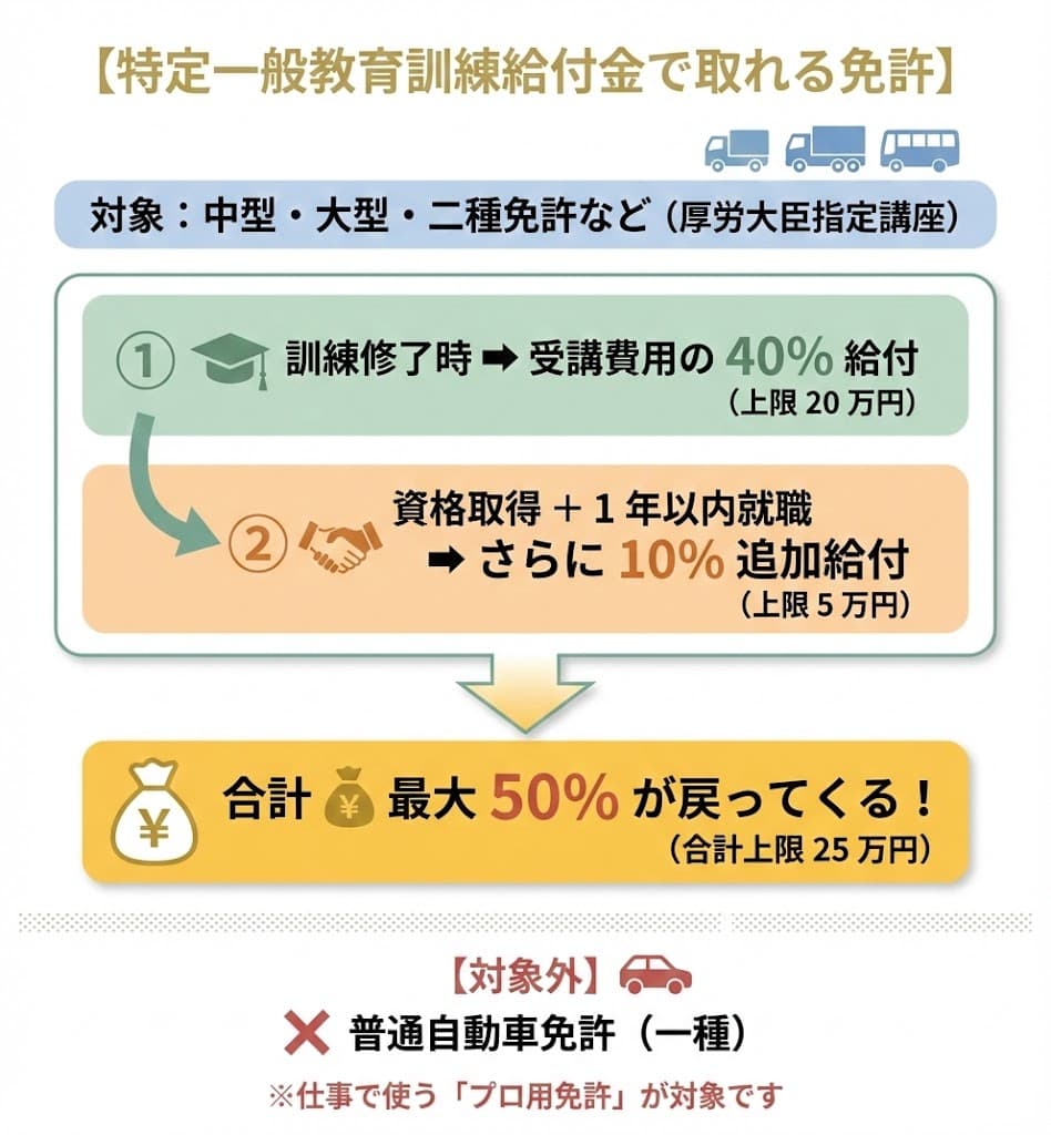 運転免許が最大50%OFF!給付金の仕組み(上限あり)