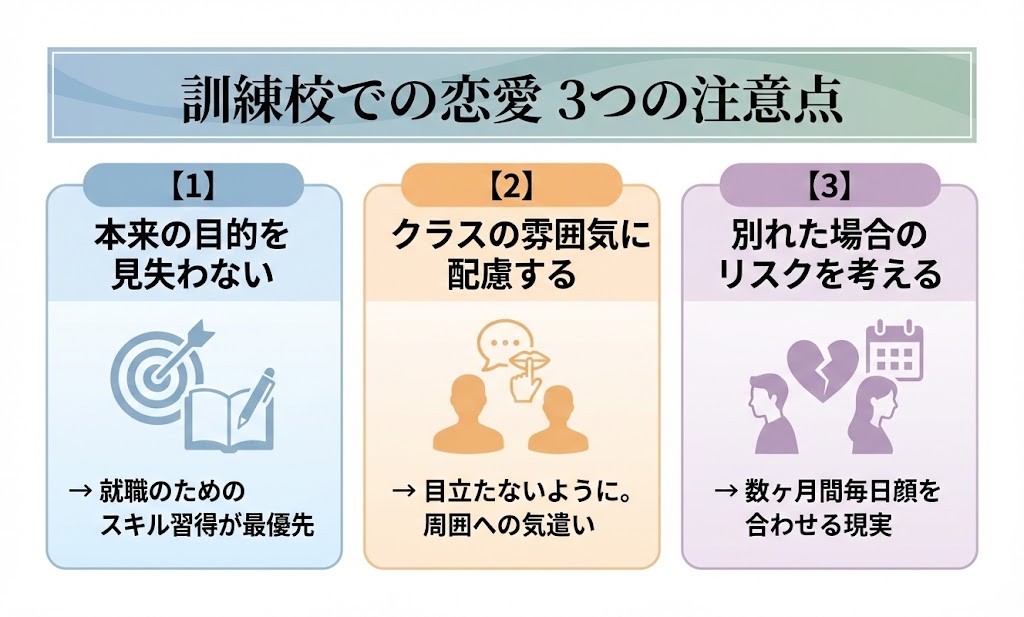 職業訓練での恋愛3つの注意点
