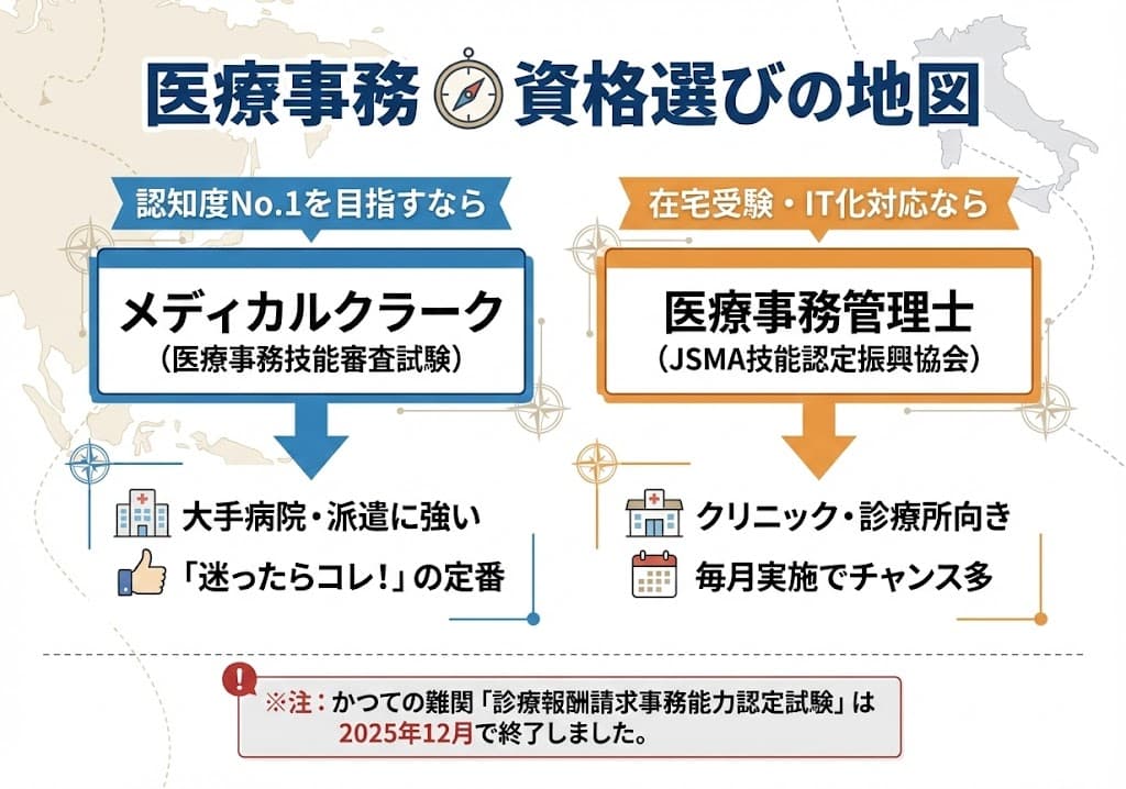 医療事務資格選びの地図