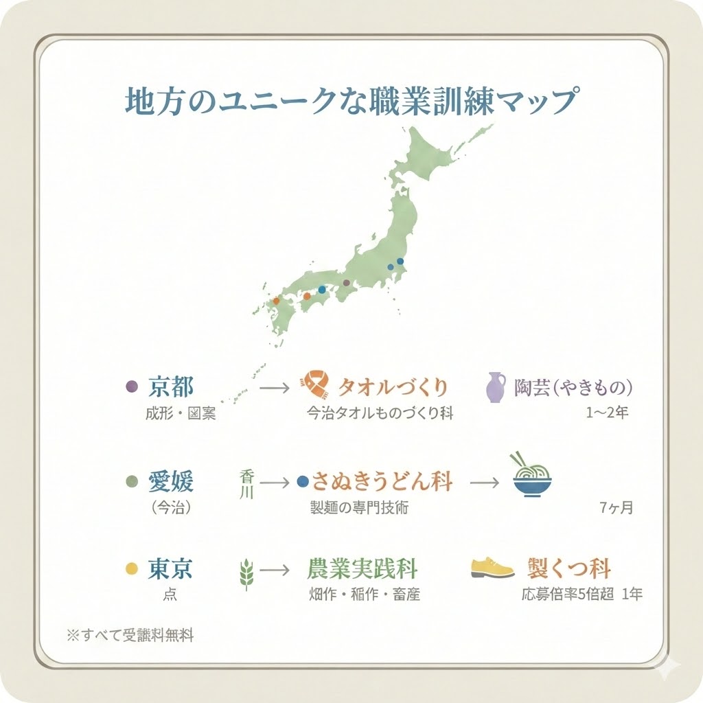 地方のユニークな職業訓練マップ