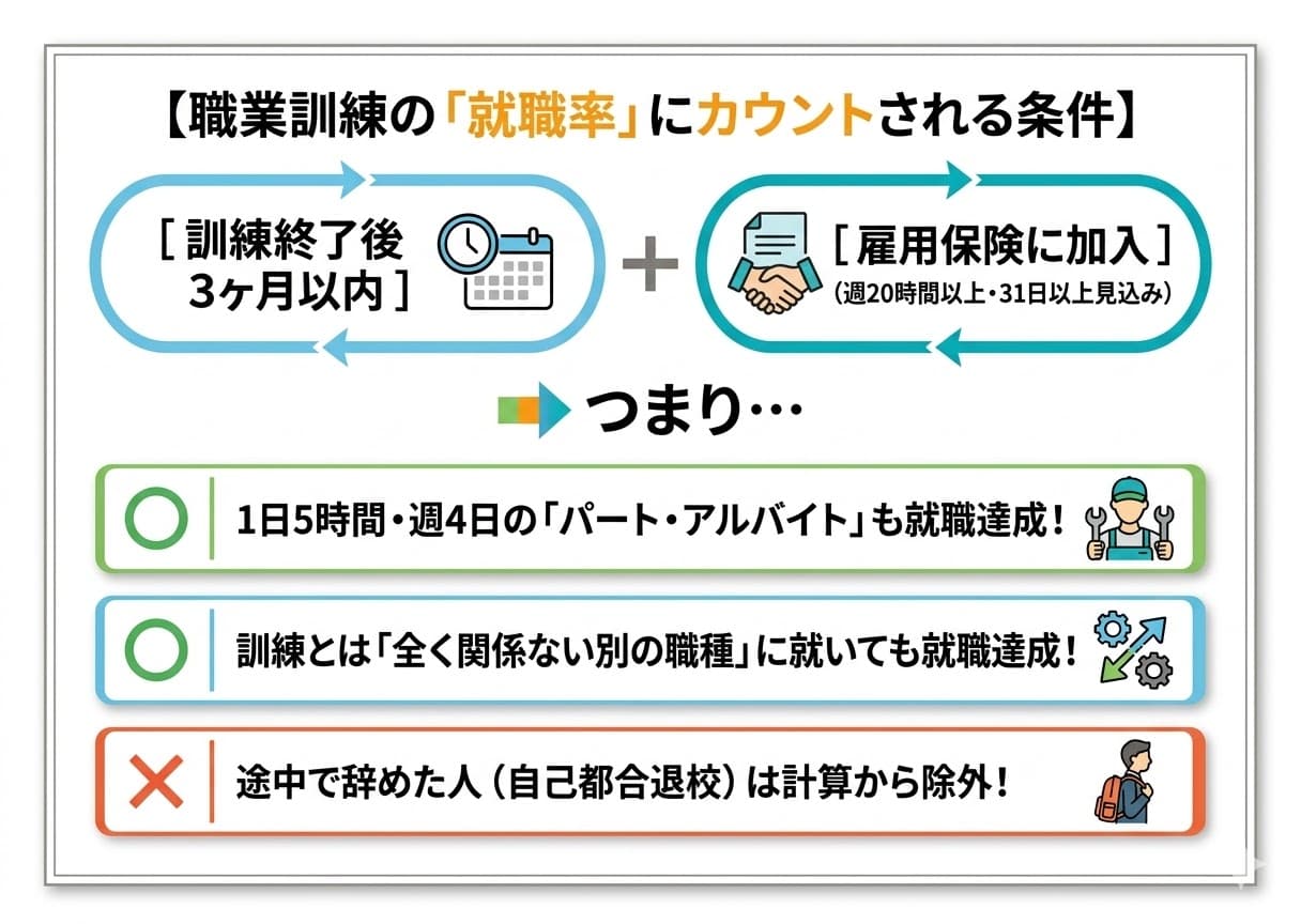 就職率のカラクリ(カウントされる条件)