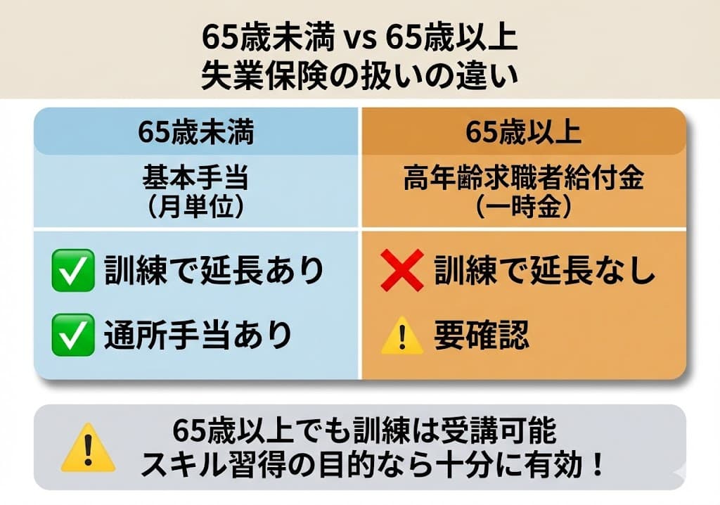 65歳未満VS65歳以上 失業保険の扱いの違い
