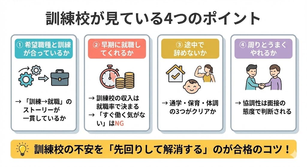 職業訓練校が見ている4つのポイント
